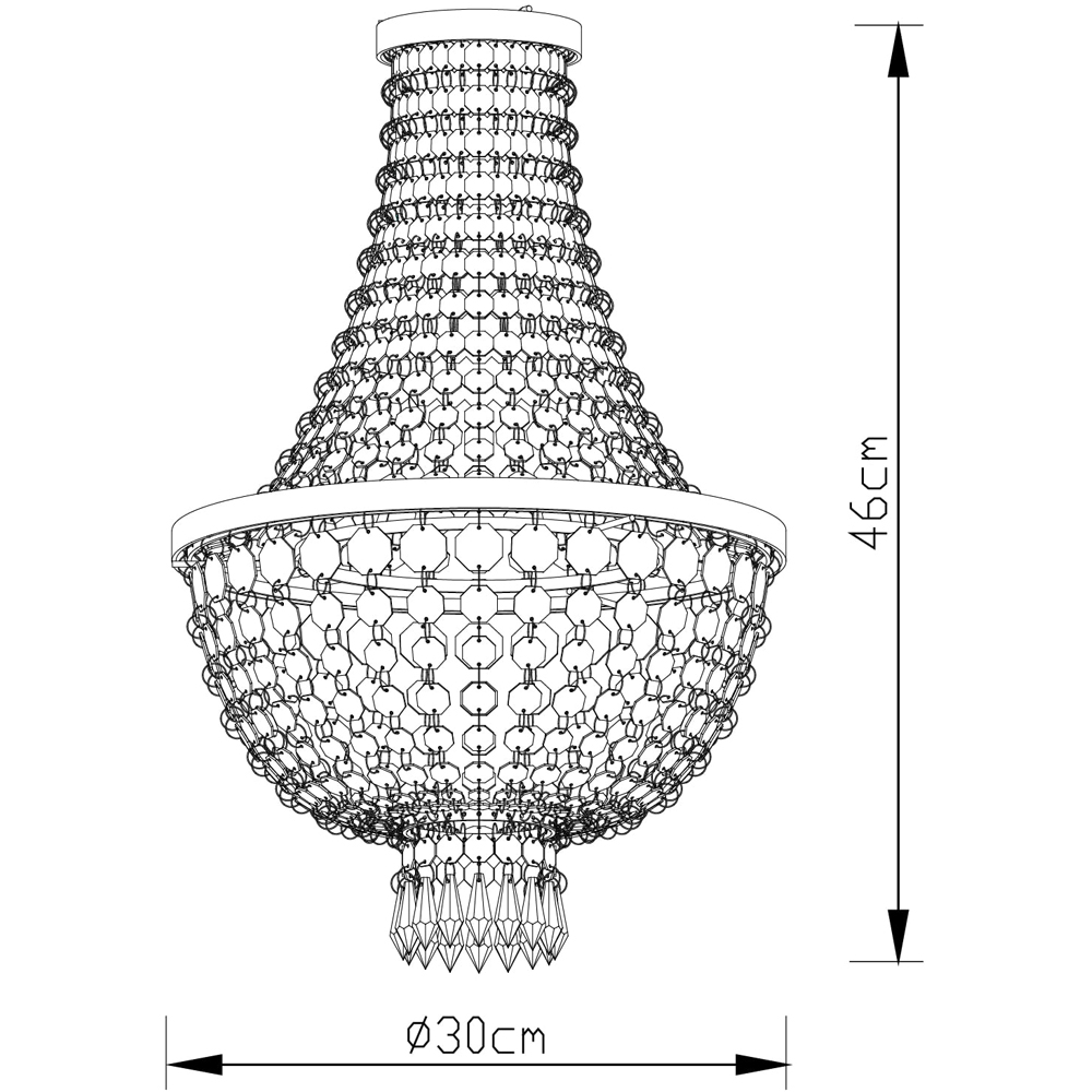 Cosylyte Adelle Clear 2-Tier Easyfit Classic Beaded Lamp Shade Image 7