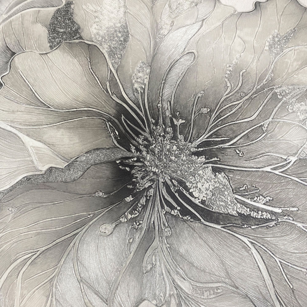 Muriva Renata Floral Grey Wallpaper Image 3
