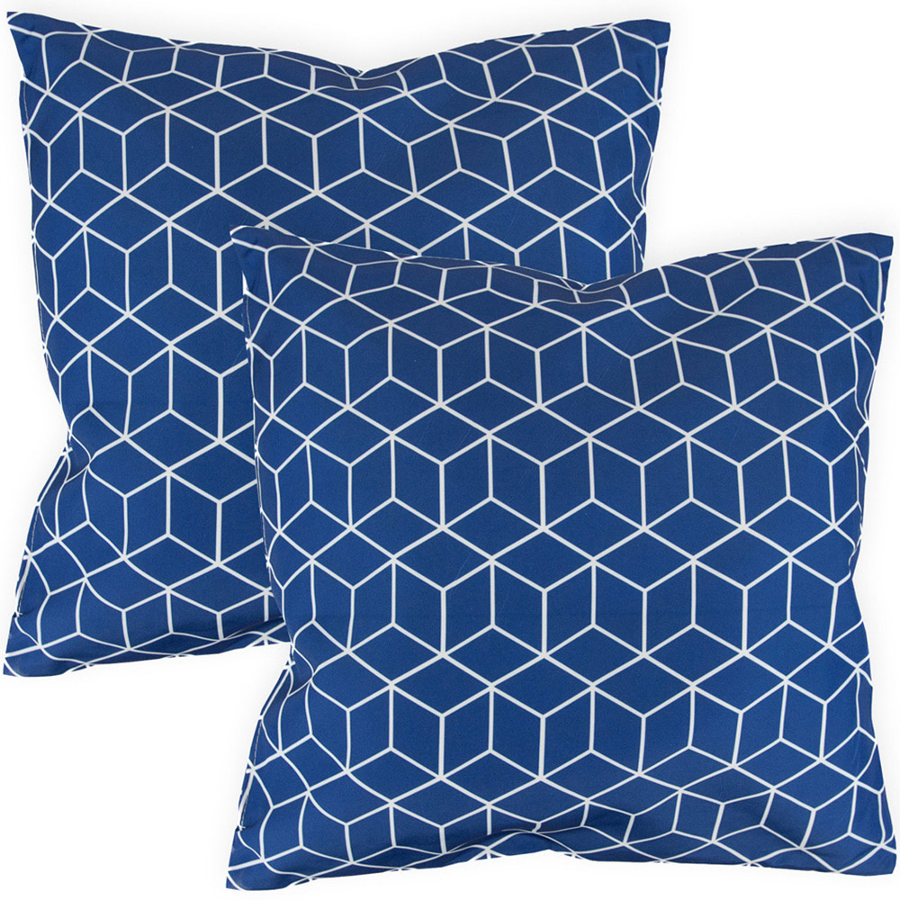 Streetwize Blue Cube Outdoor Scatter Cushion 4 Pack Image 1