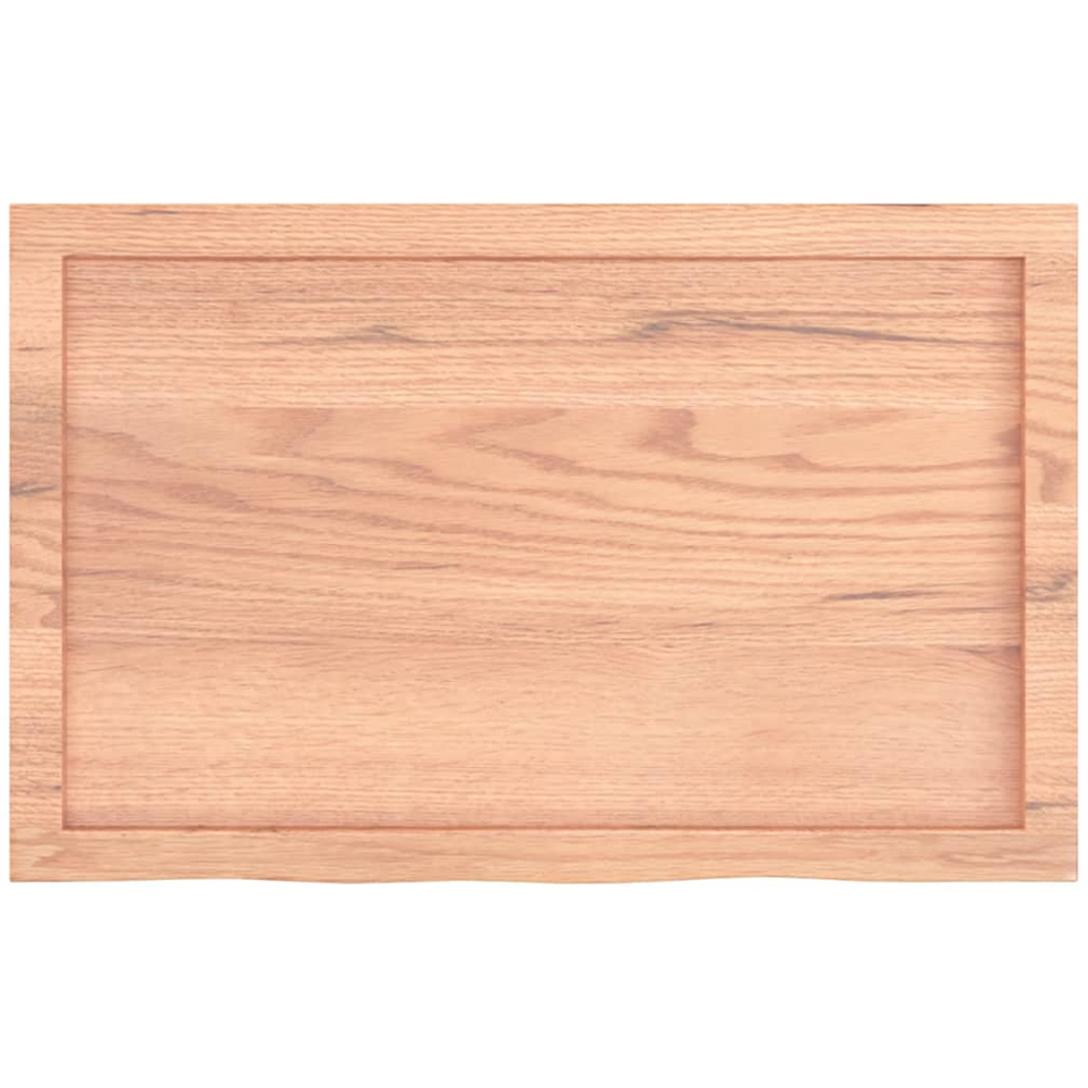 vidaXL 80cm Light Brown Treated Solid Oak Wood Floating Wall Shelf Image 4