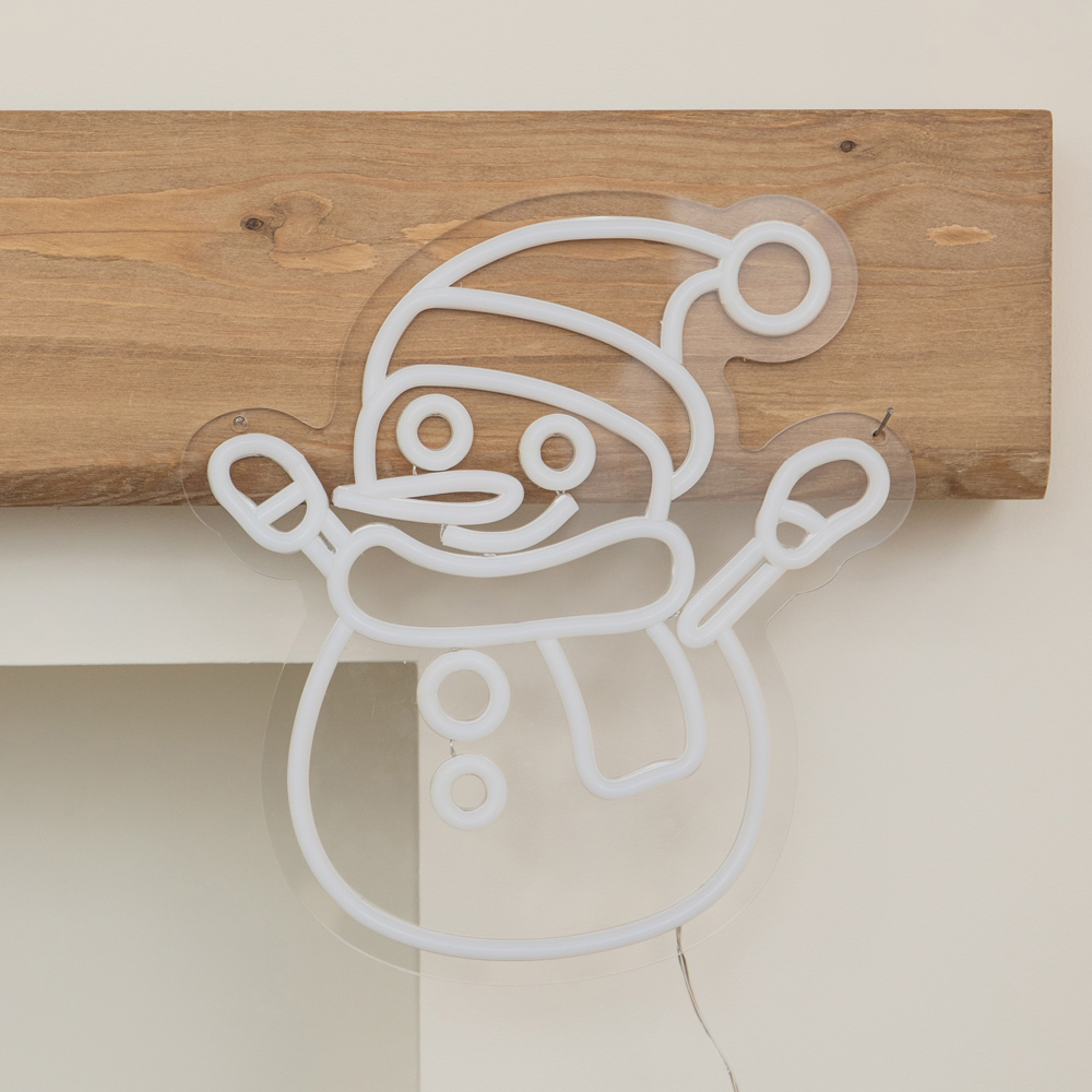 Samuel Alexander Multicolour LED Light-Up Neon Snowman Christmas Decoration 30cm Image 7