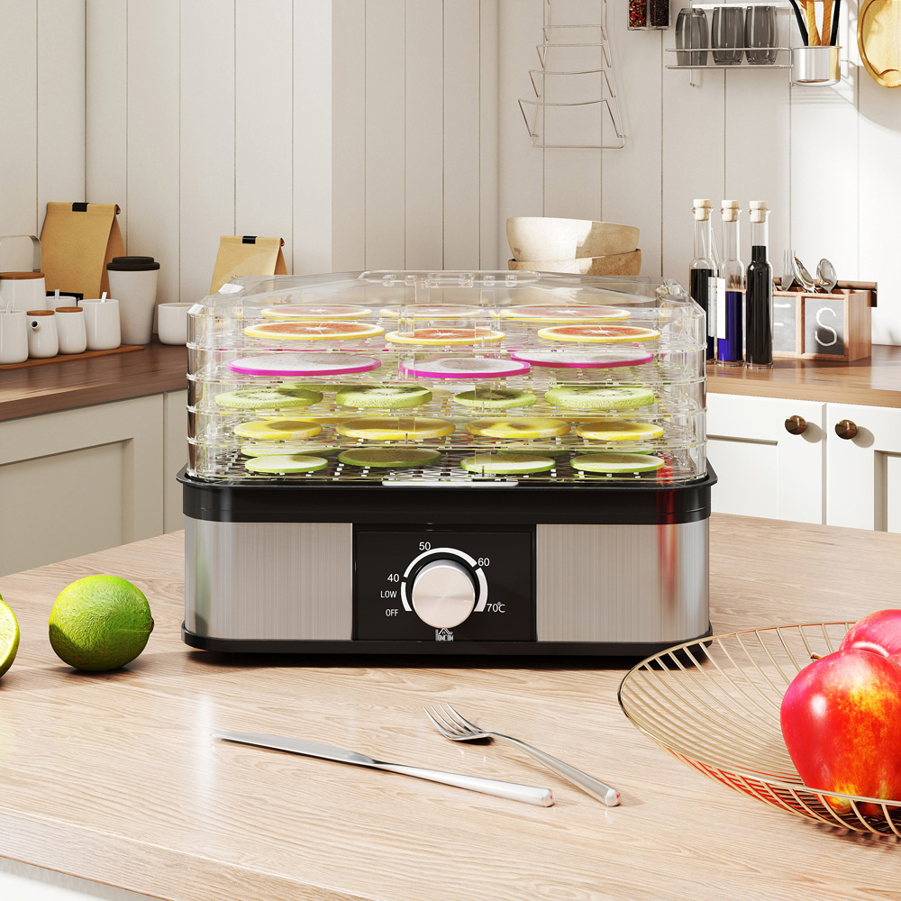 HOMCOM 800-142V71BK 5 Tier Black Food Dehydrator 245W Image 4