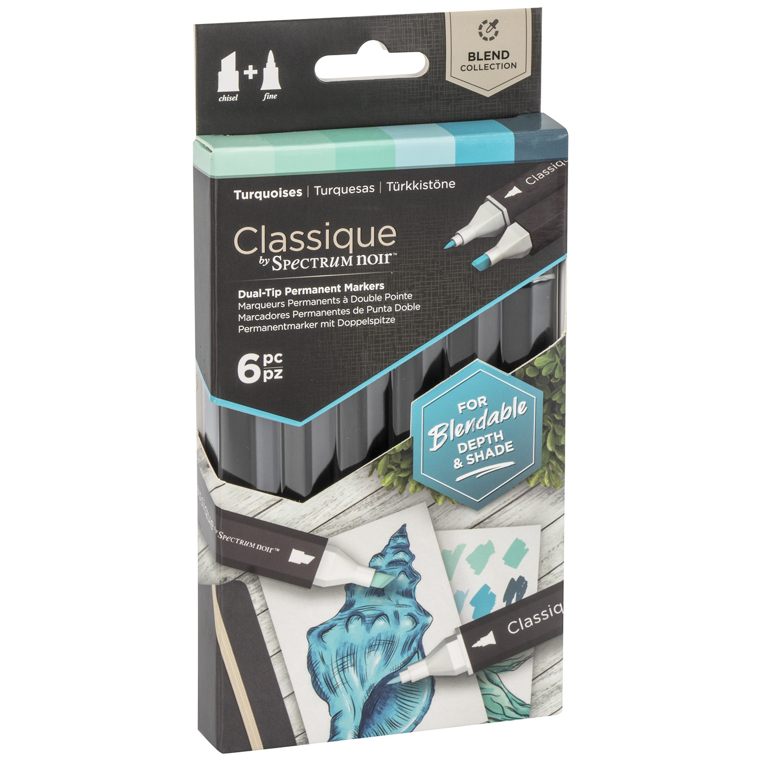 Pack of 6 Classique Pens by Spectrum Noir - Turquoise Image