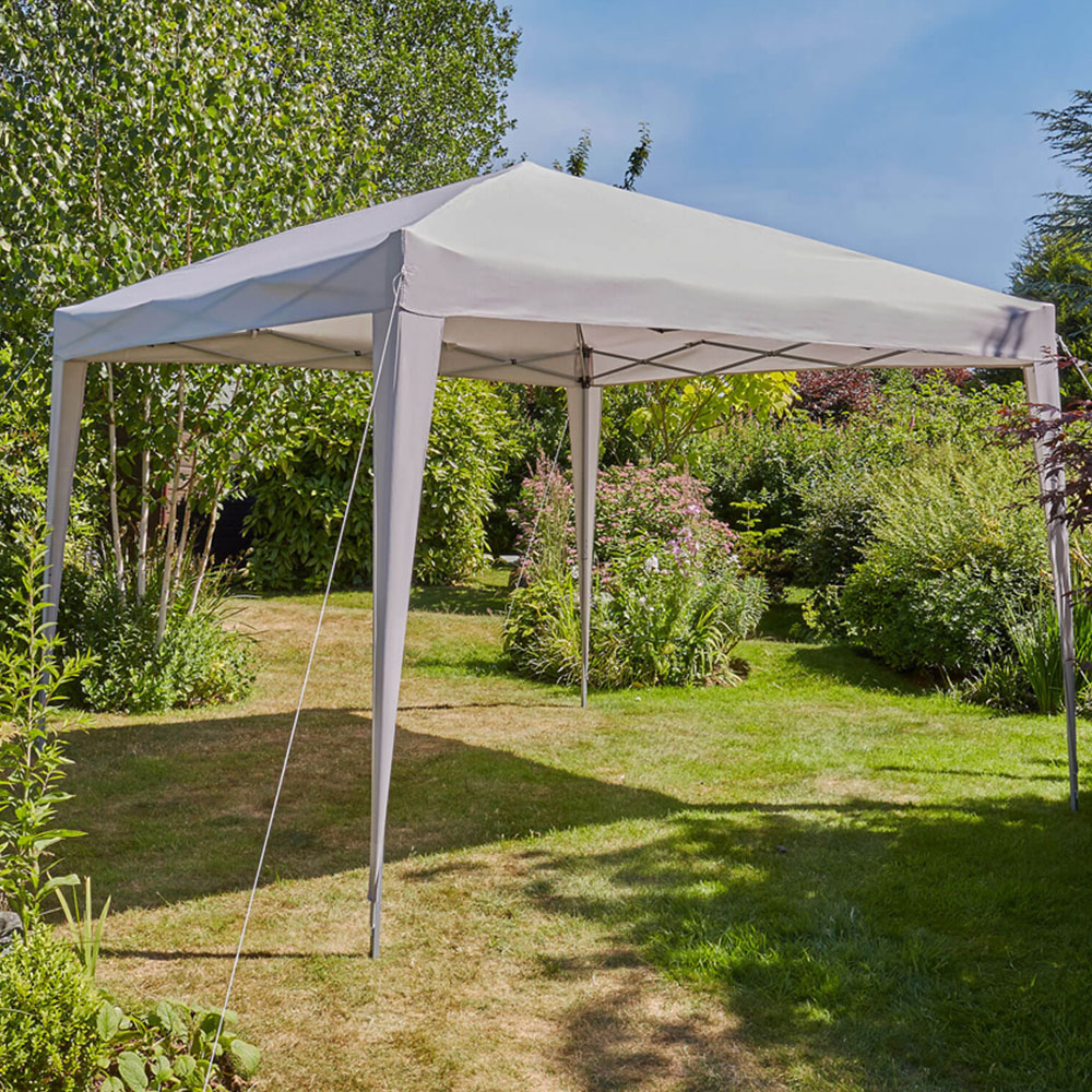 Home Source 3 x 3m Grey Easy Up Garden Outdoor Gazebo Image 1