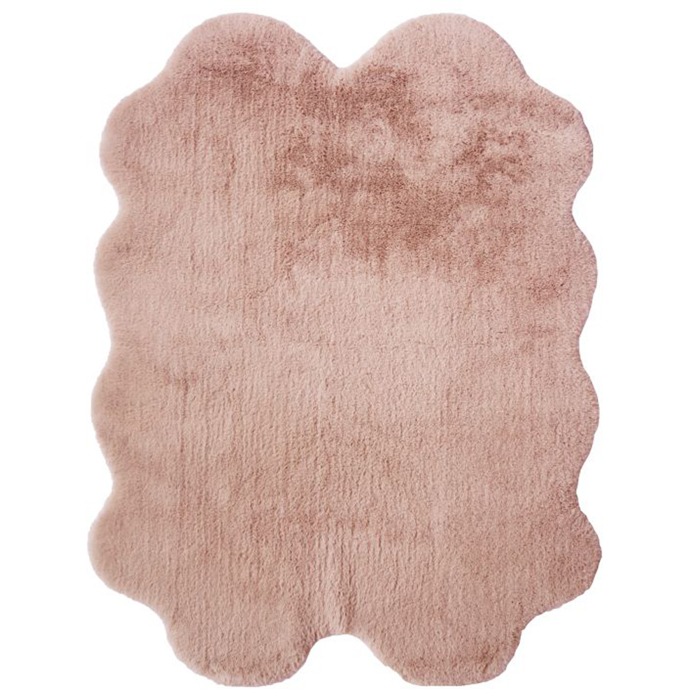 Homemaker Luxurious Faux Fur Blush Rug 105 x 140cm Image 2