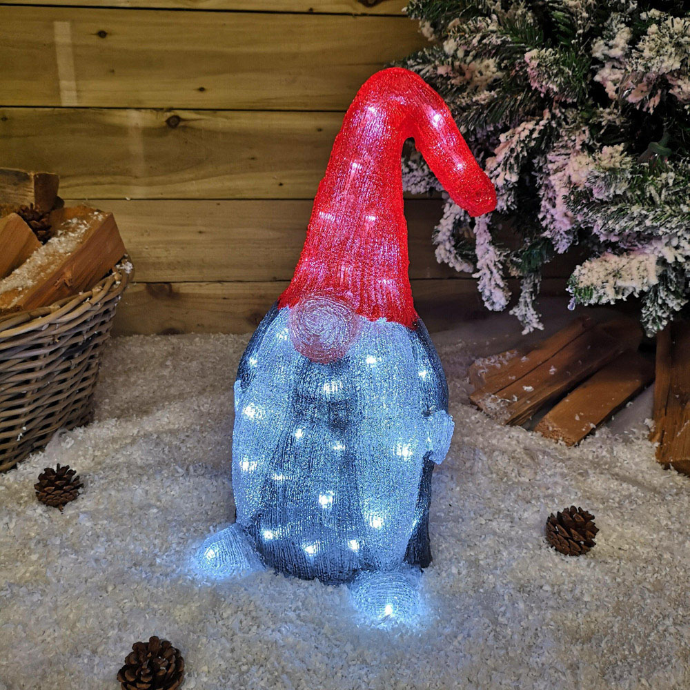Samuel Alexander Grey Acrylic Gonk LED Christmas Decoration 45cm Image 6