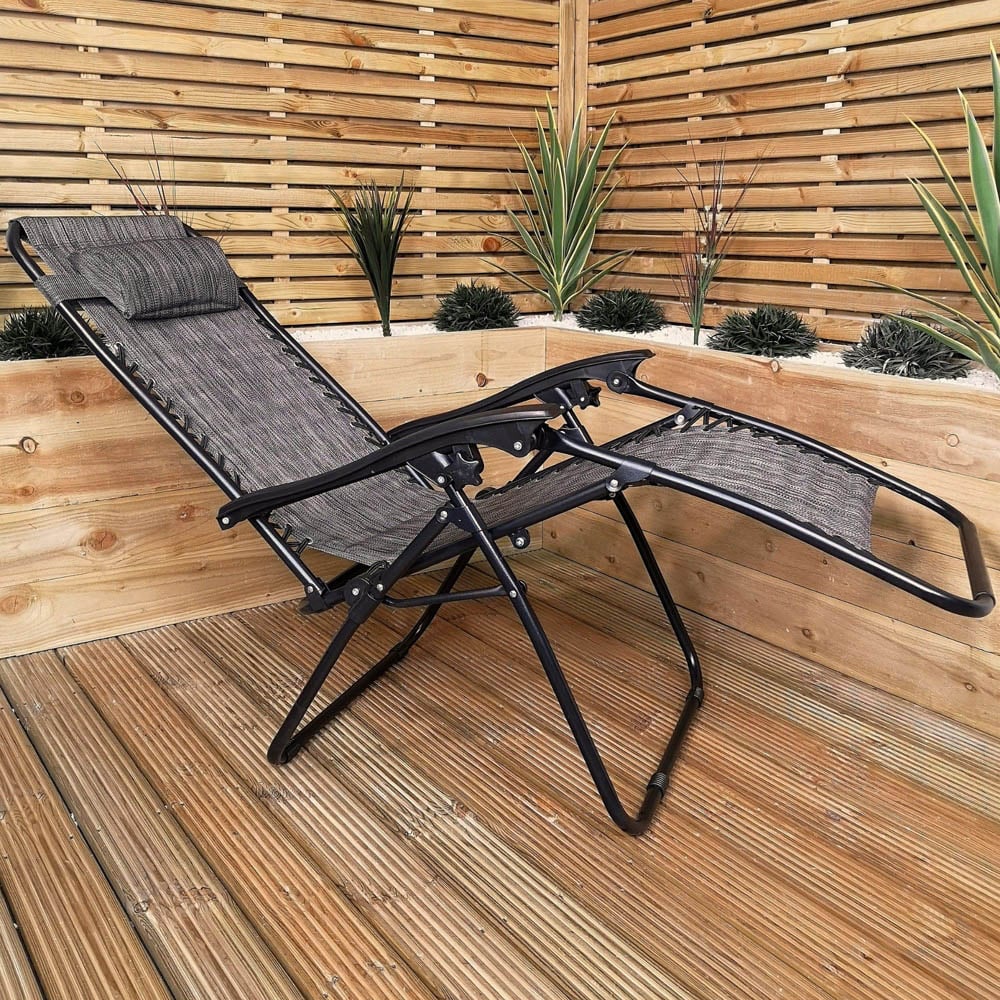 Samuel Alexander Grey Zero Gravity Garden Relaxer Chair Image 5