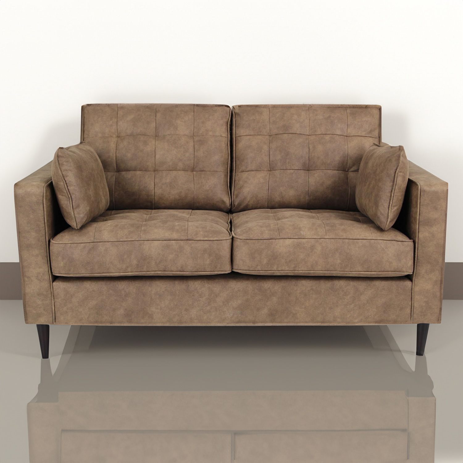 Anabelle 2 Seater Brown Fabric Sofa Image 1