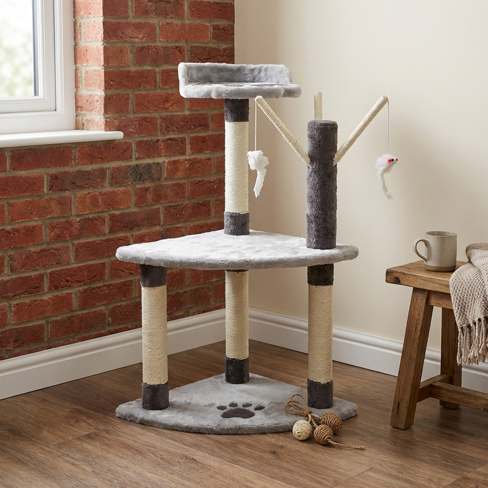 Mullion 3 Tier Cat Post - Grey Image 5