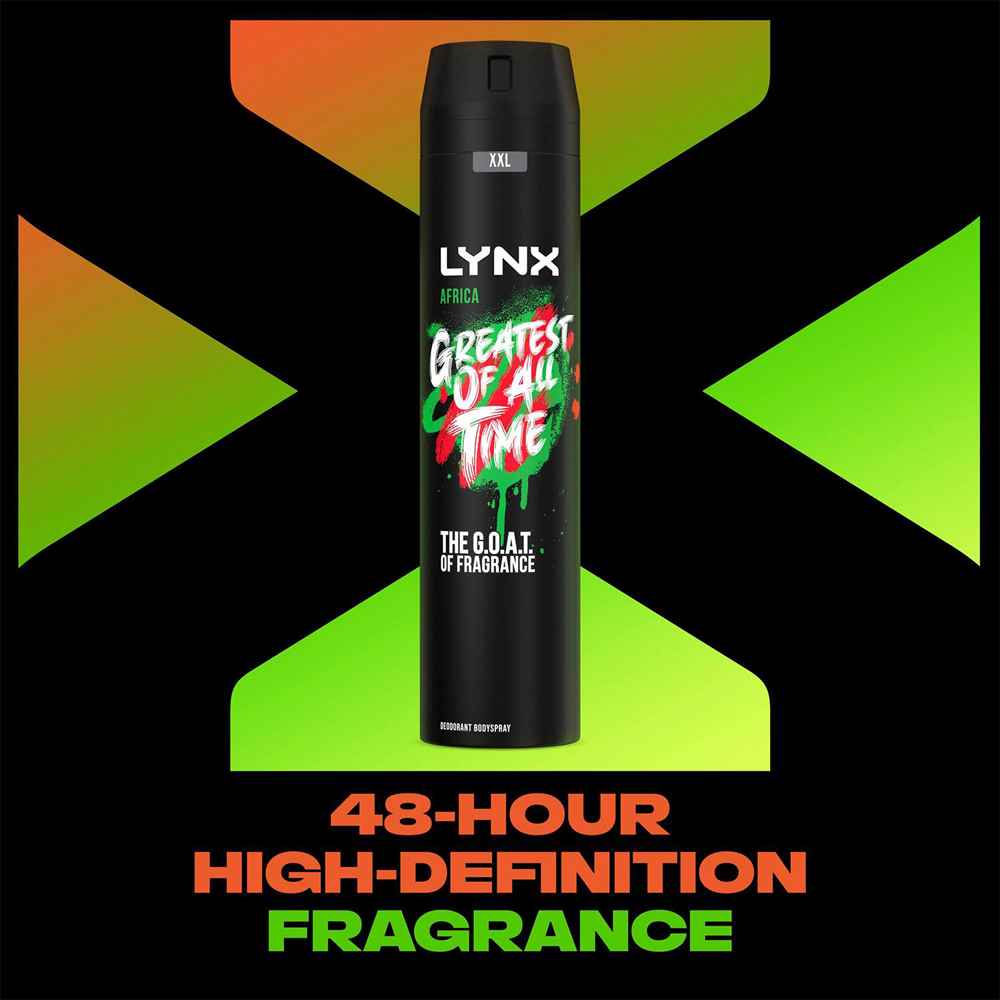 Lynx Africa The G.O.A.T. of Fragrance 48H Protection Deodorant Body Spray 250ml 24 Pack Image 6