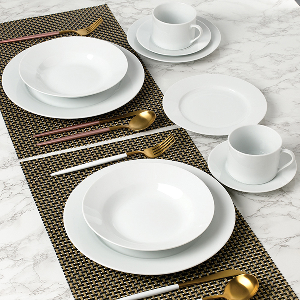 Waterside White Rim 20 Piece Dinner Set Image 2