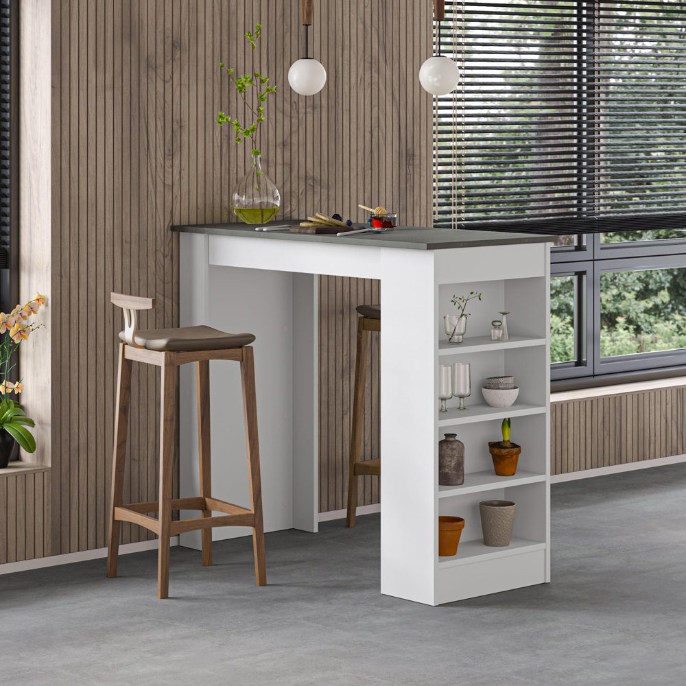 Decortie Swallow 4 Shelf Retro Grey Bar Table Image 5