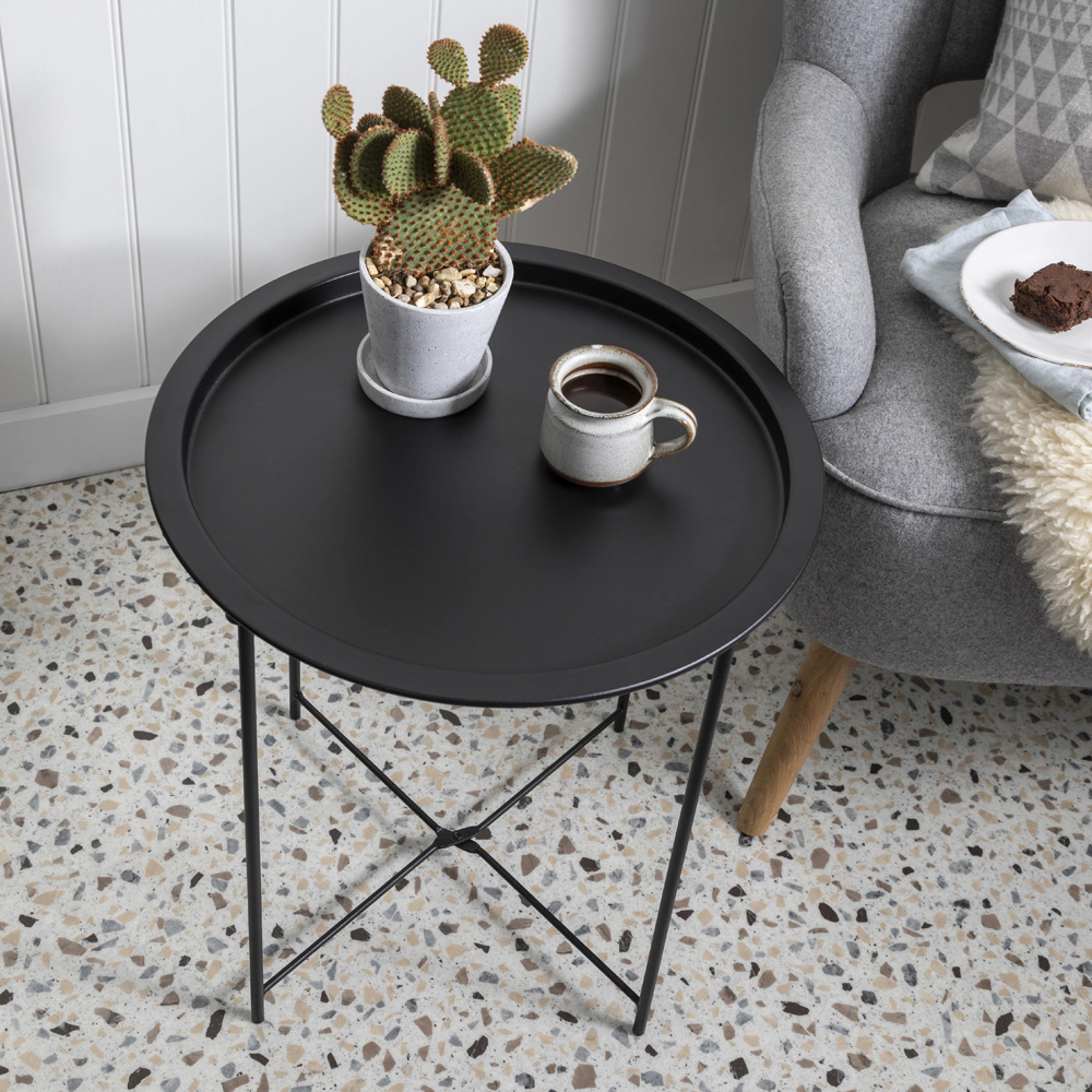 Noa and Nani Black Solid Metal Side Table Image 5