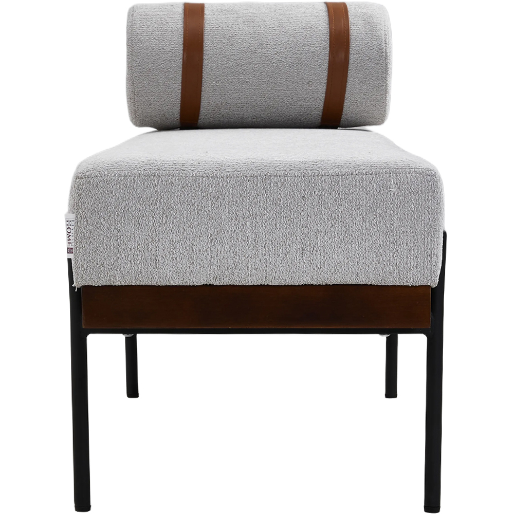 Living and Home 2 Seater Light Grey Cylindrical Bolster Chaise Lounge Bench Image 3