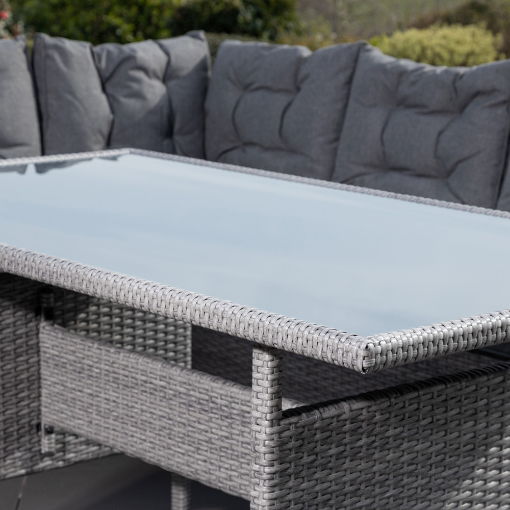 Artemis Piana 9 Seater Grey Rattan Corner Sofa with Bench Image 4