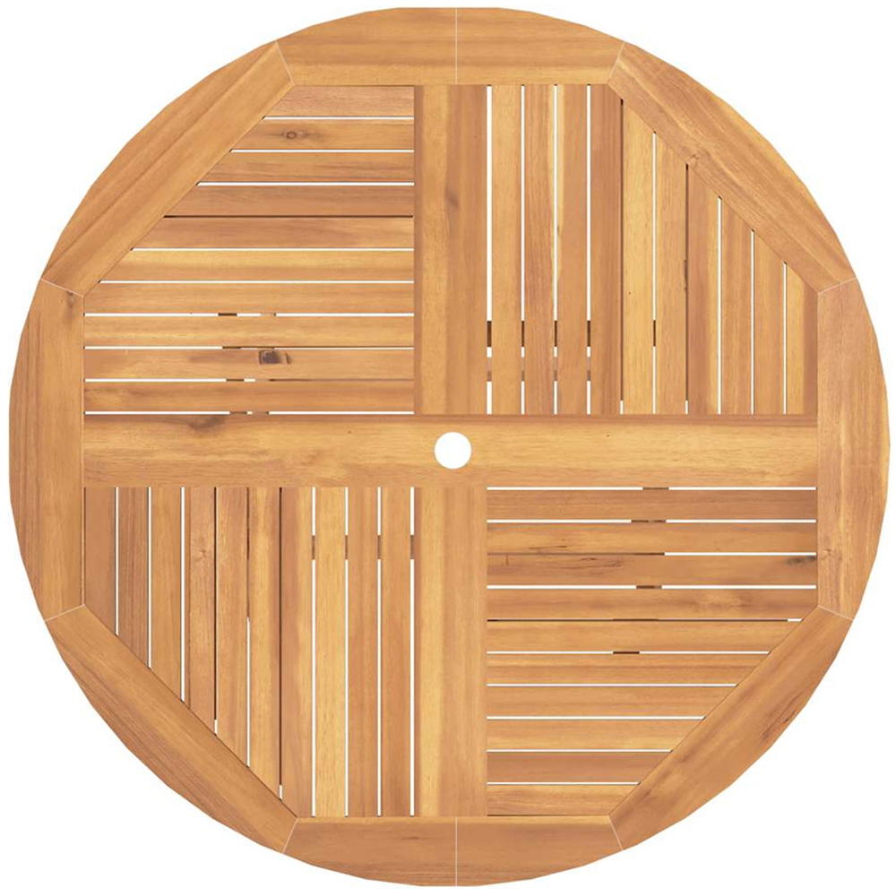 vidaXL Brown Solid Wood Teak Round Foldable Garden Table 110cm Image 6