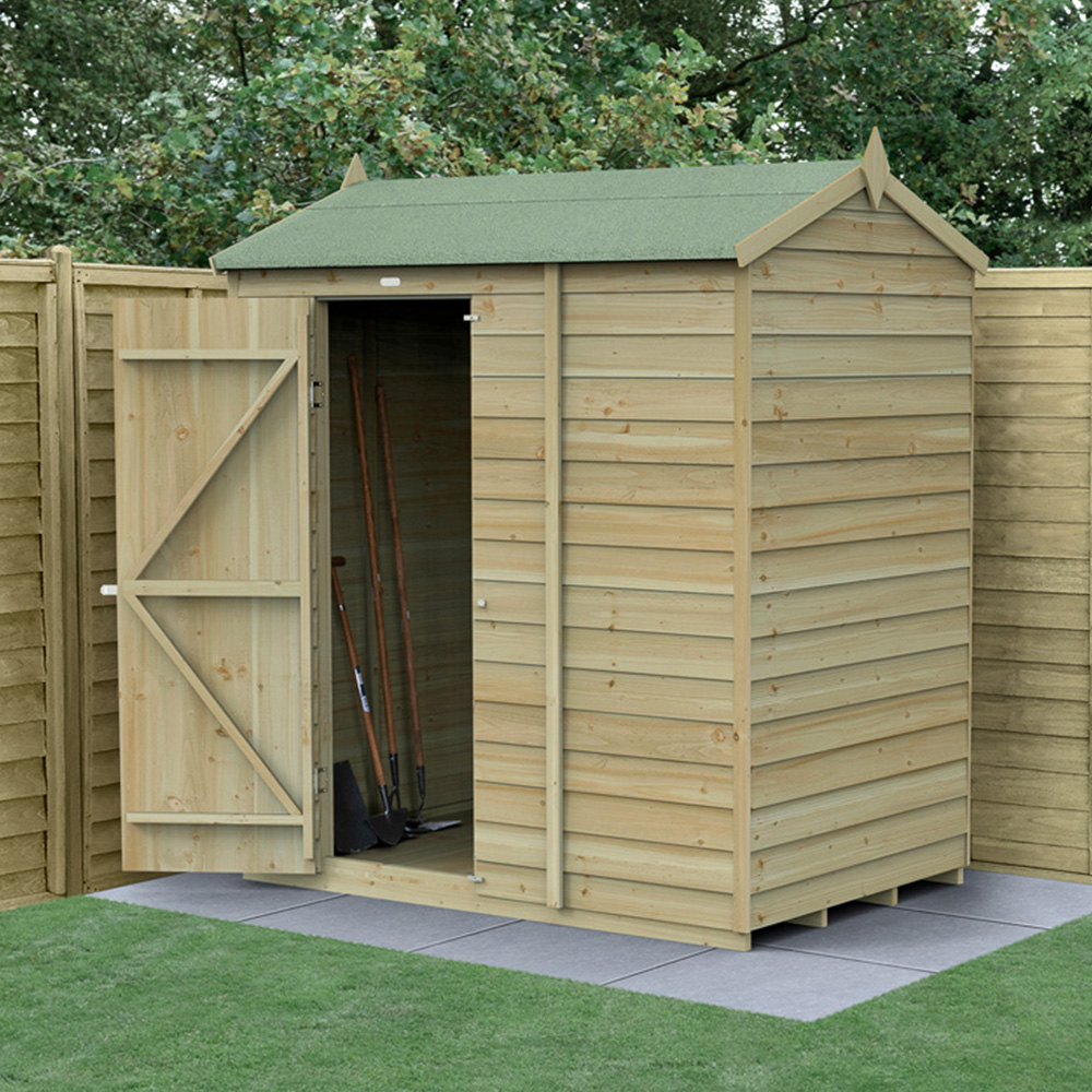 Forest Garden 4LIFE 6 x 4ft Single Door Reverse Apex Shed Image 2