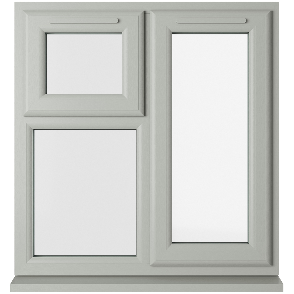 Crystal Agate and White RH Side Hung and Top Opener Clear Triple Glazed Window 905 x 965mm Image 1