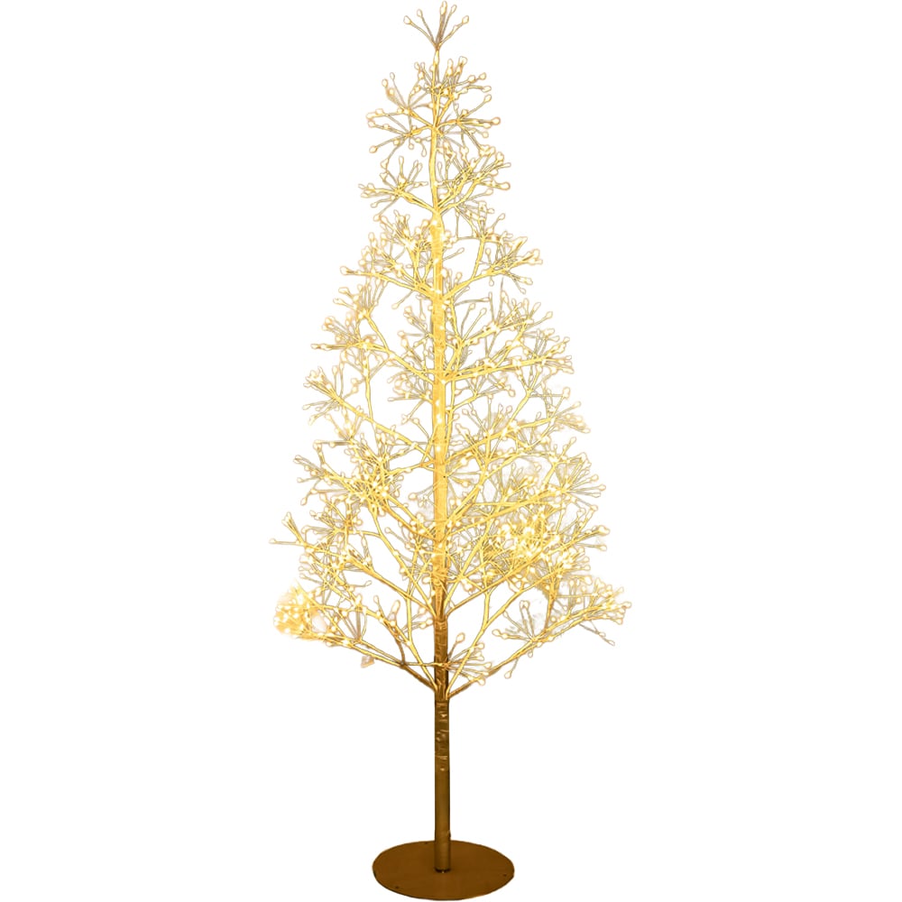 The Christmas Centre 1200 Warm White LED Pre-Lit Gold Wire Light-Up Xmas Tree 4ft Image 1