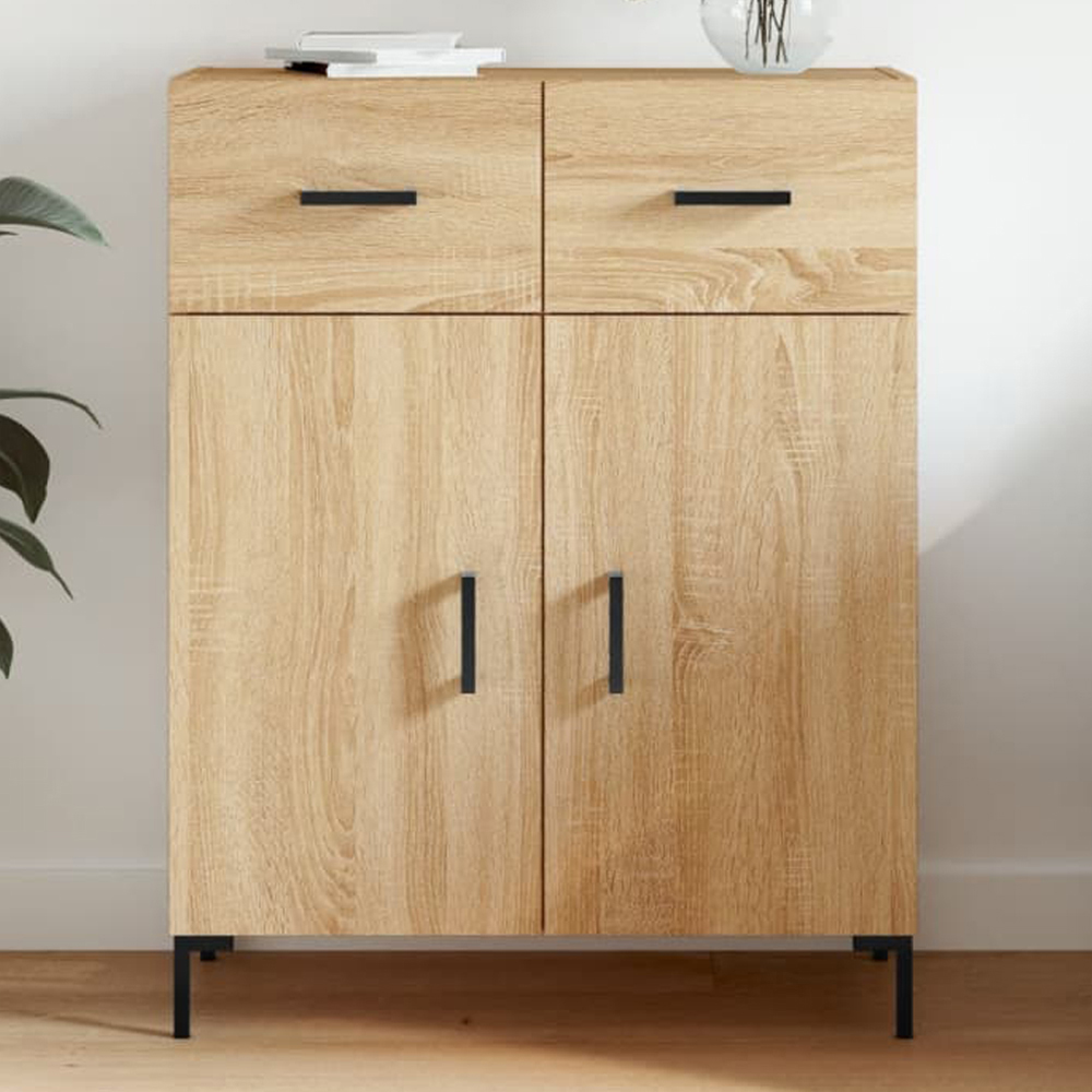 vidaXL 2 Door 2 Drawer Sonoma Oak Sideboard Image 1