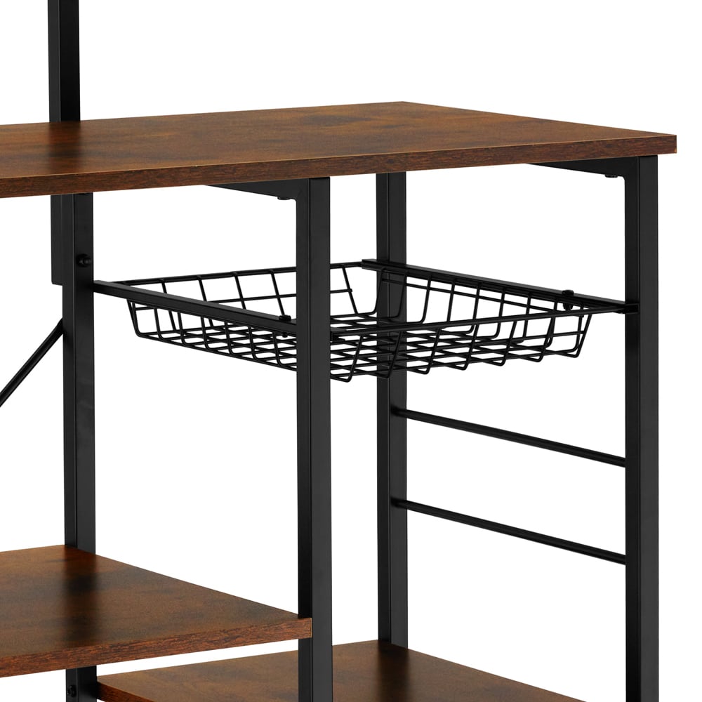tectake Crawley 5 Shelf Dark Wood Shelving Unit Image 6