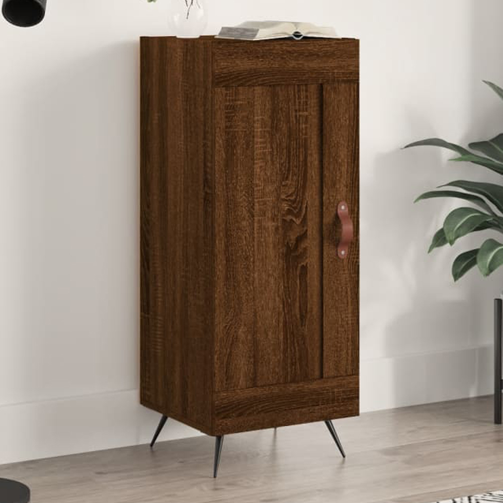 vidaXL Single Door Brown Oak Sideboard Image 1