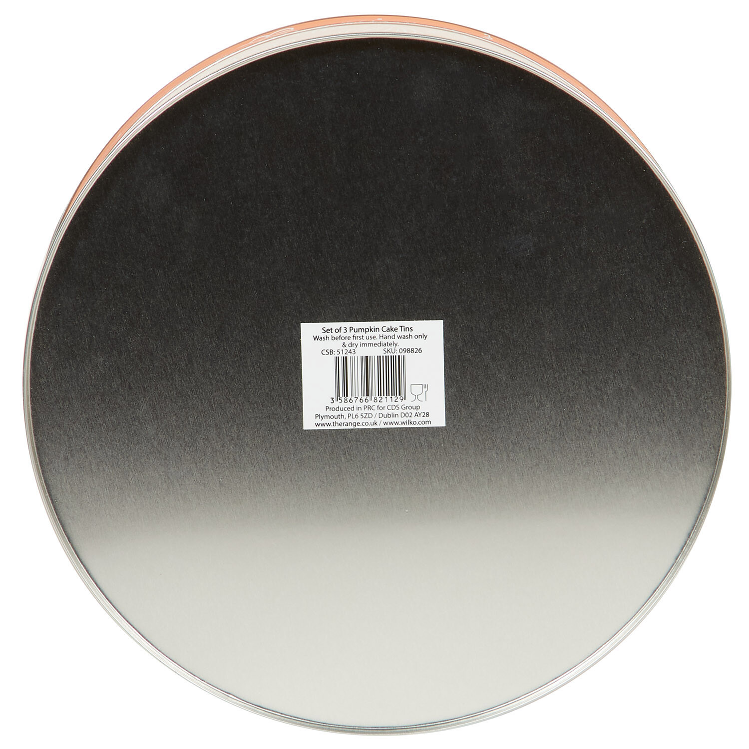 Set of 3 Round Cake Tins - White and Orange Image 3