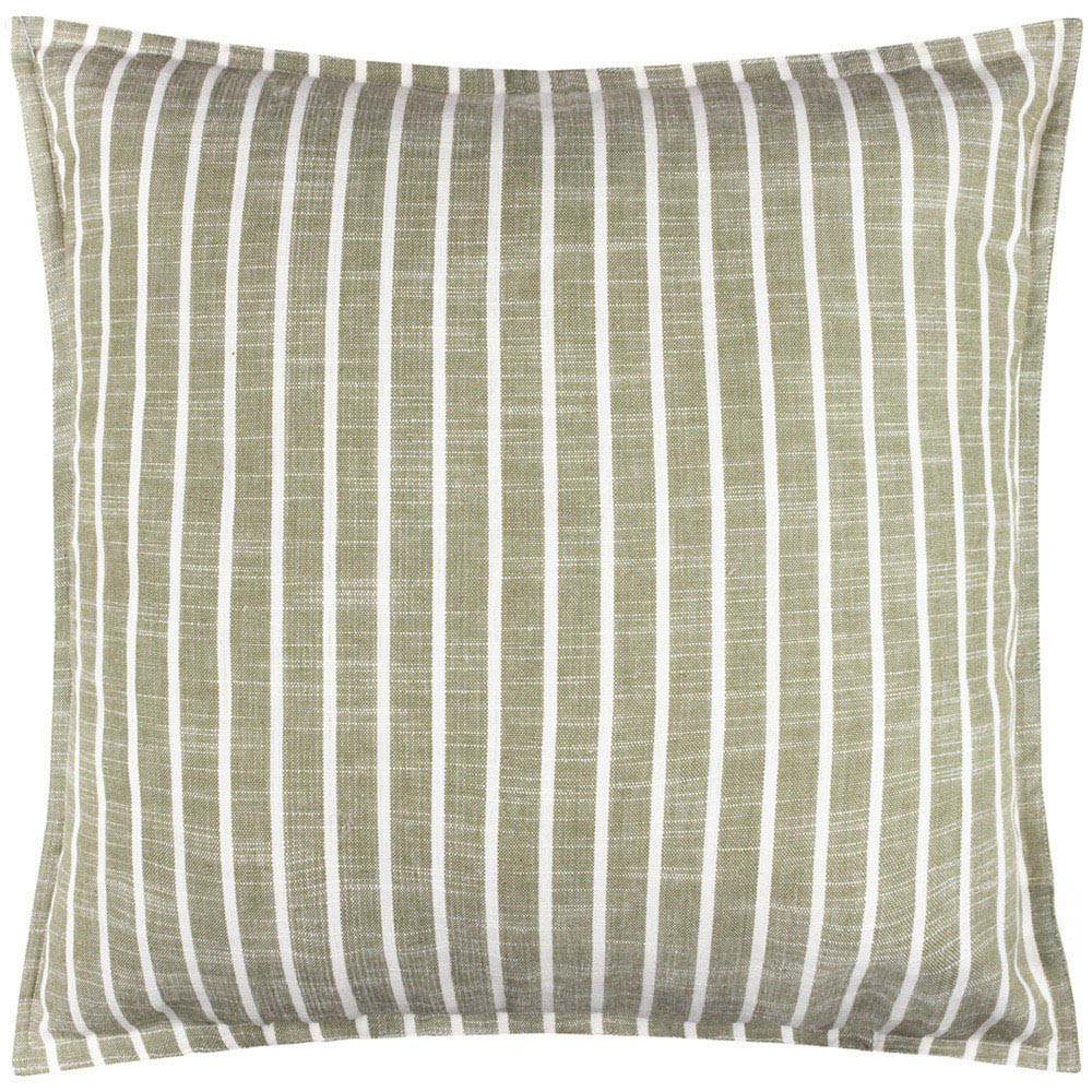 Yard Hessle Green Stripe Cotton Cushion 45 x 45cm Image 1