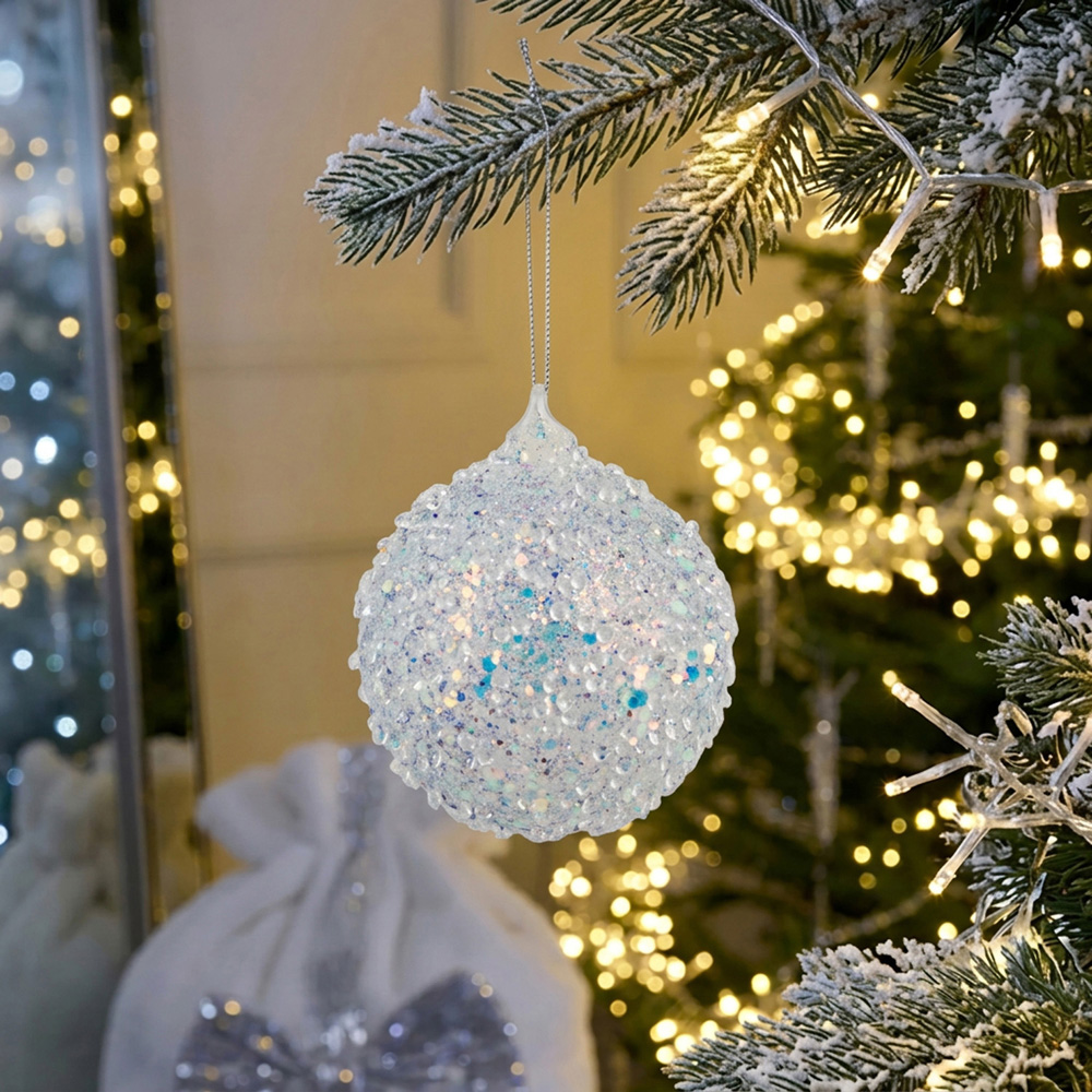 Icy Lilac Beaded Bauble or Droplet Image 2