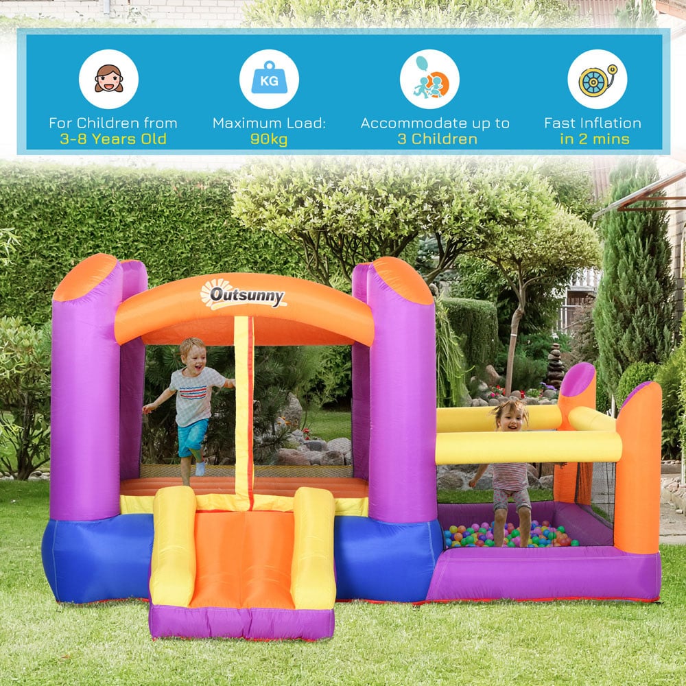 Outsunny Kids 3 in 1 Multicolour Bouncy Castle Image 5