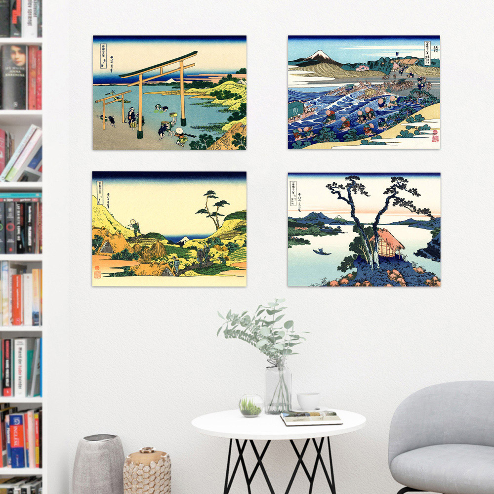 Artery8 Hokusai Views Mount Fuji Lake Suwa Noboto Bay Coastal Wall Art Print 30 x 41cm 5 Pack Image 4