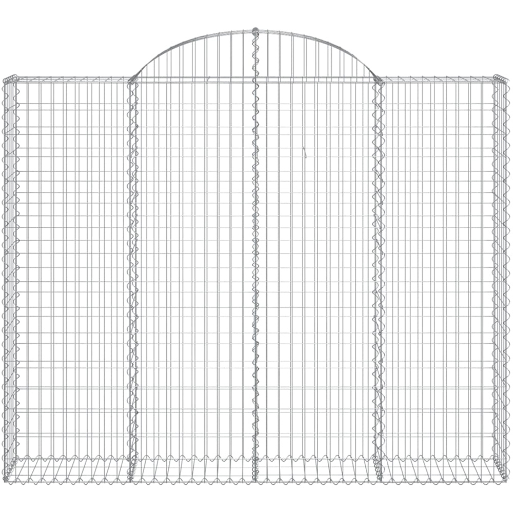 vidaXL Silver Galvanised Iron Arched Gabion Basket 200 x 30 x 160/180cm Image 2