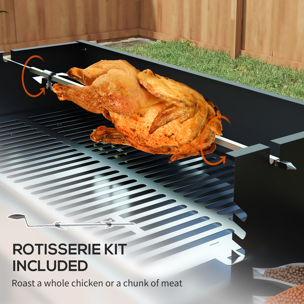 Outsunny 3 Level Charcoal BBQ Rotisserie Grill Image 4
