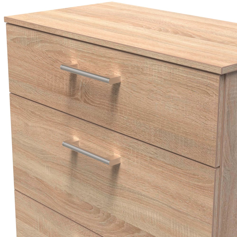 Crowndale Devon 3 Drawer Bardolino Oak Deep Chest of Drawers Image 5