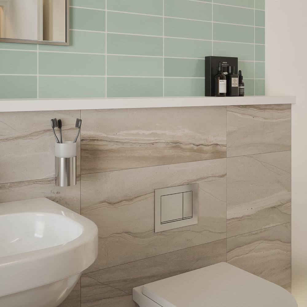 Johnson Tiles Haven Pebble Matt Stone Effect Ceramic Rectified Wall Tile L600 x W300mm 9 Pack Image 1