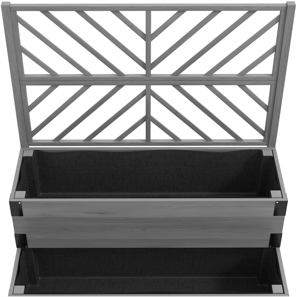 Outsunny 2-Tier Wooden Raised Bed with Trellis Image 3