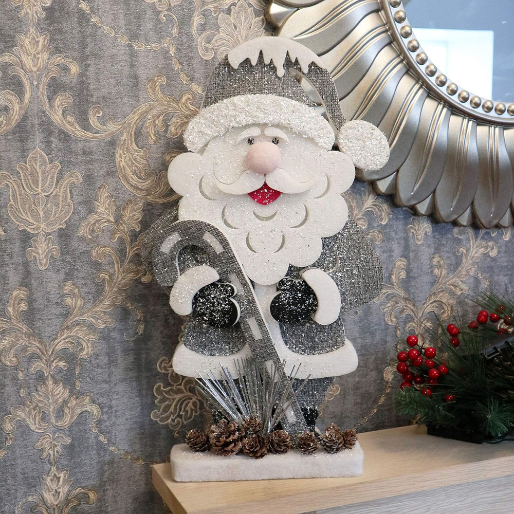 Shatchi Glitter Foam Santa Figurine Christmas Decoration 72cm Image 3