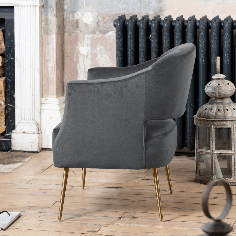 Artemis Home Hobson Grey Velvet Accent Chair Image 2