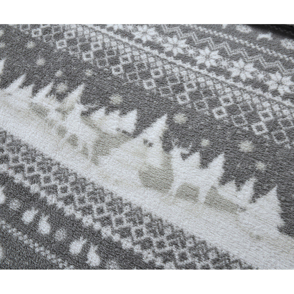 Velosso Double Grey Nordic Teddy Fleece Duvet Cover Set Image 3