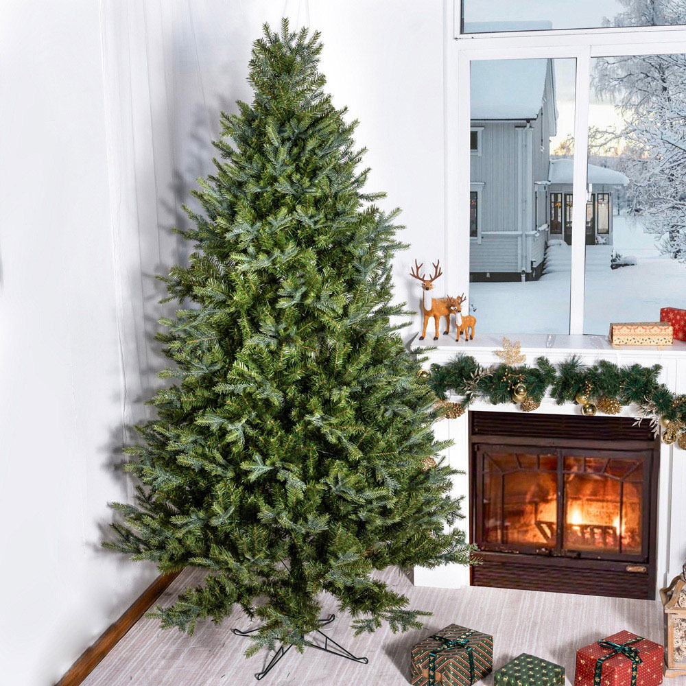 Abrihome Green Artificial Christmas Tree with 1566 Tips and Metal Stand 8ft Image 4