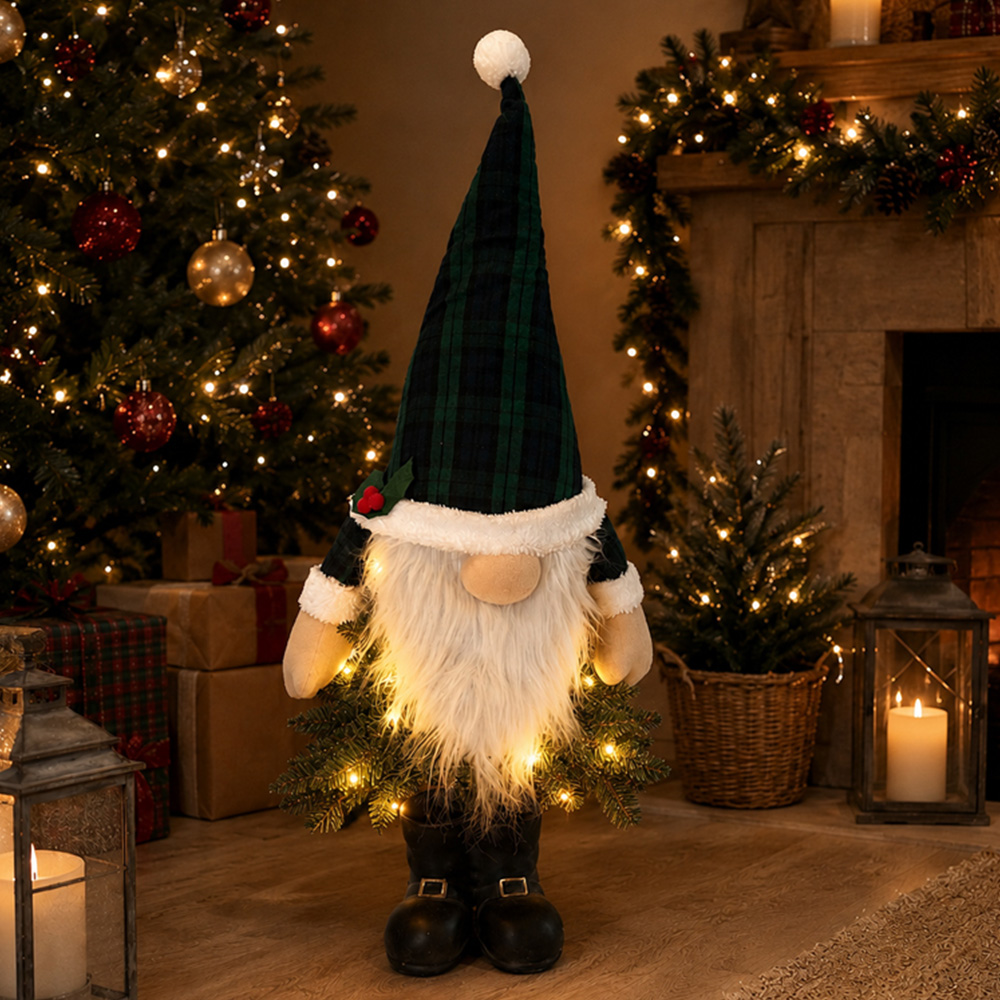Festive Christmas Warm White LED Hamish the Highland Tartan Gnome Image 2