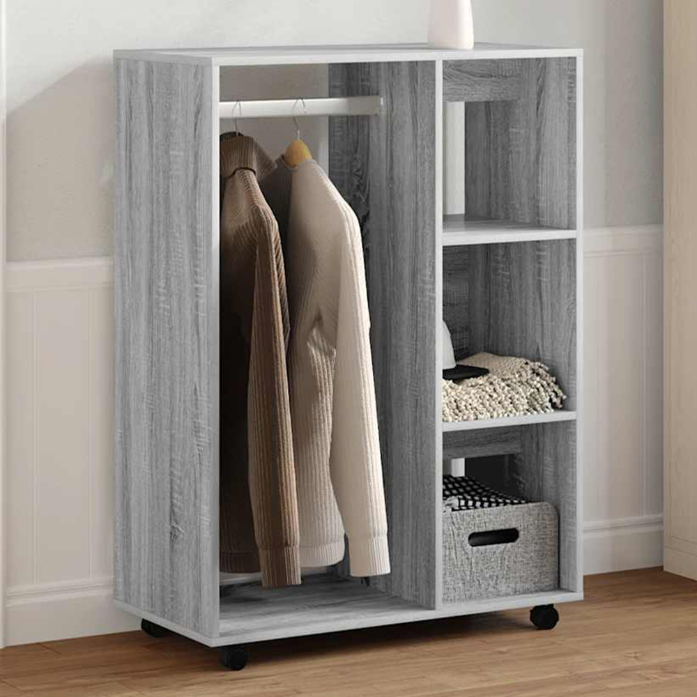 vidaXL 4 Open Shelf Grey Sonoma Wardrobe Image 1