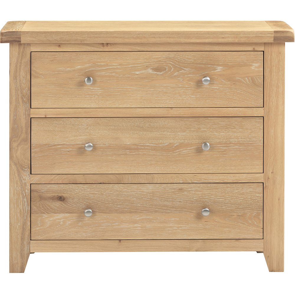 Seconique Windsor 3 Drawer Natural Oak Storage Chest Image 2