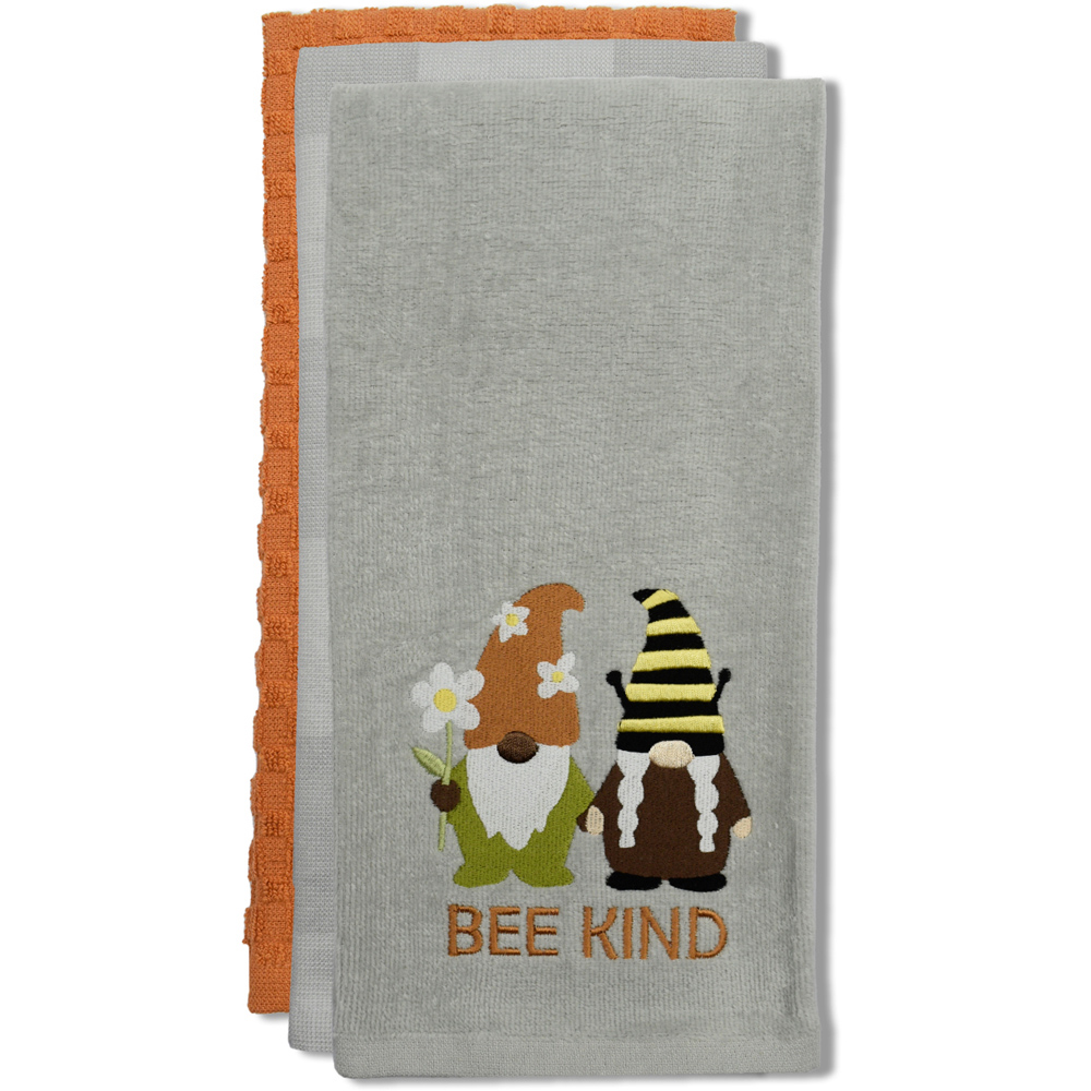 Kitchen Trends 3 Piece Bee Kind Tea Towel Set Image 2