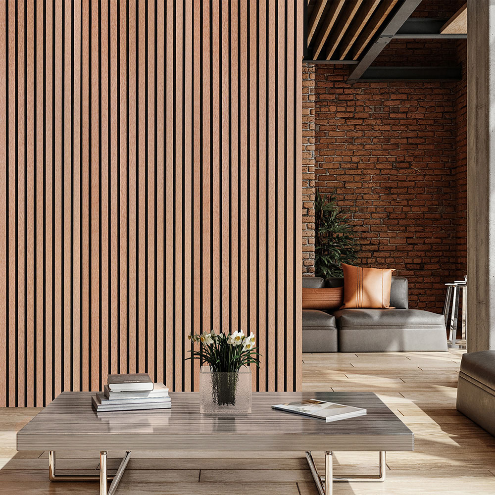 Fuse Acoustic Brushed Copper Wooden Wall Panel 2.4 x 0.6m Image 4