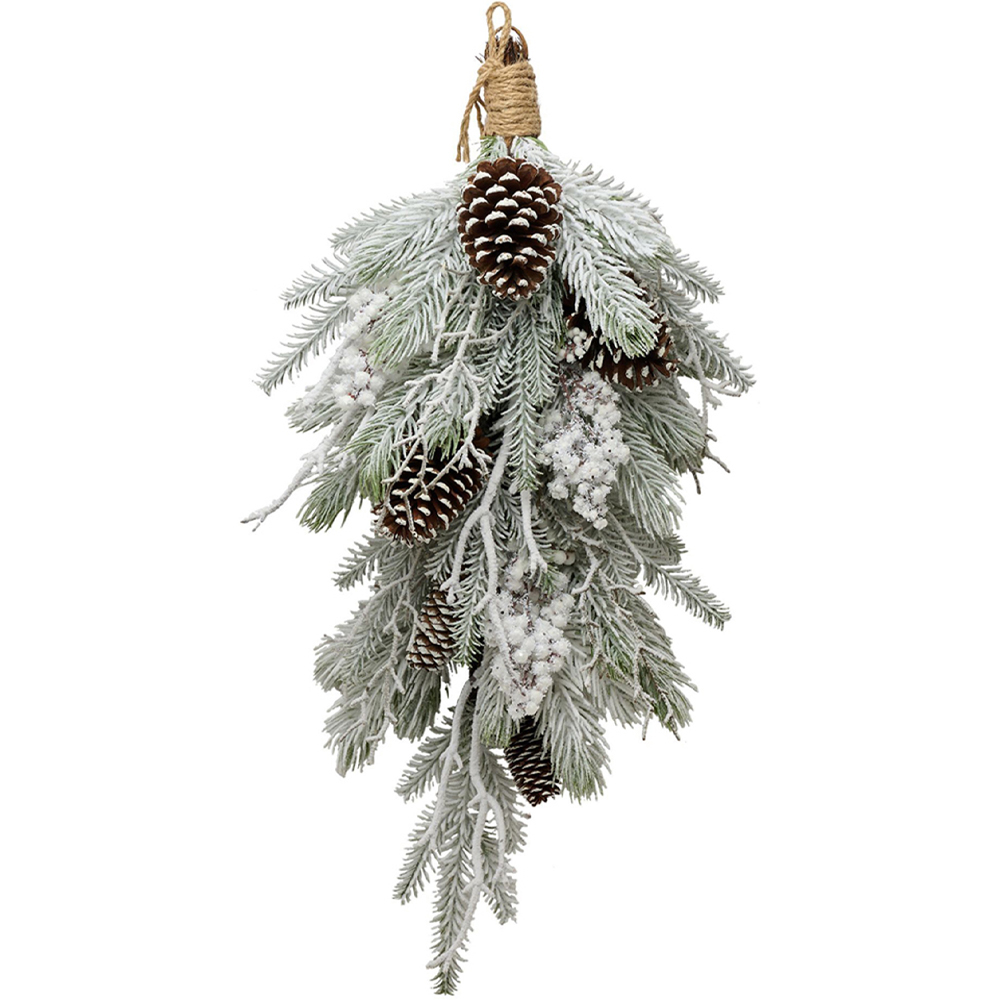 The Christmas Gift Co Snow Pinecone Decoration Image 1