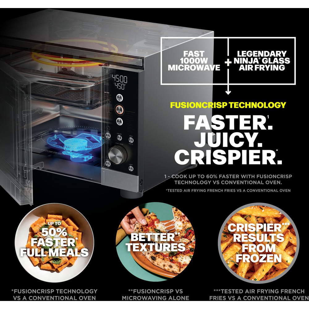 Ninja CRISPi MW101UK Silver 5.2L Microwave Air Fryer and Oven with FusionCrisp Technology Image 9