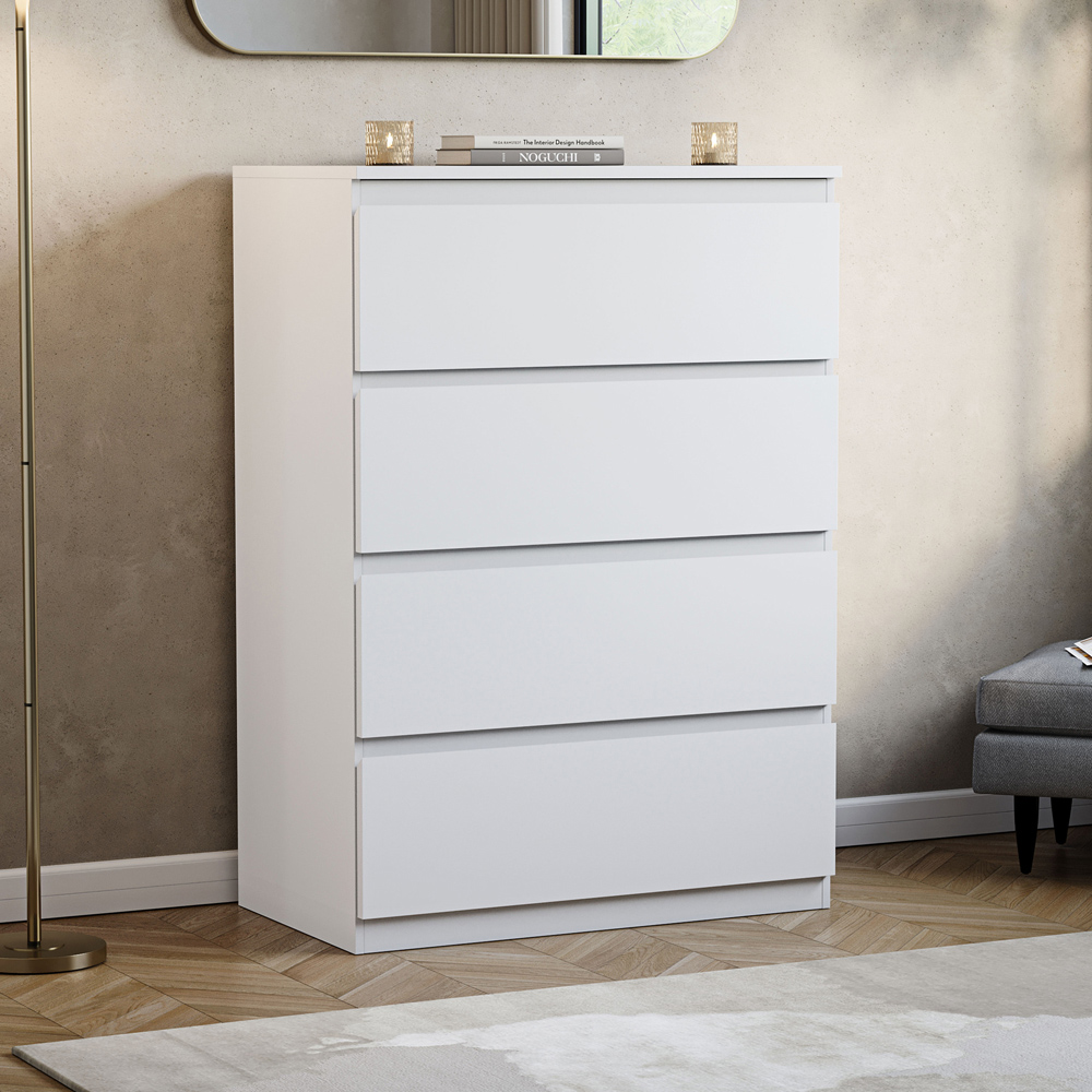 VIDA DESIGNS Denver 4 Drawer White Chest of Drawers Image 3