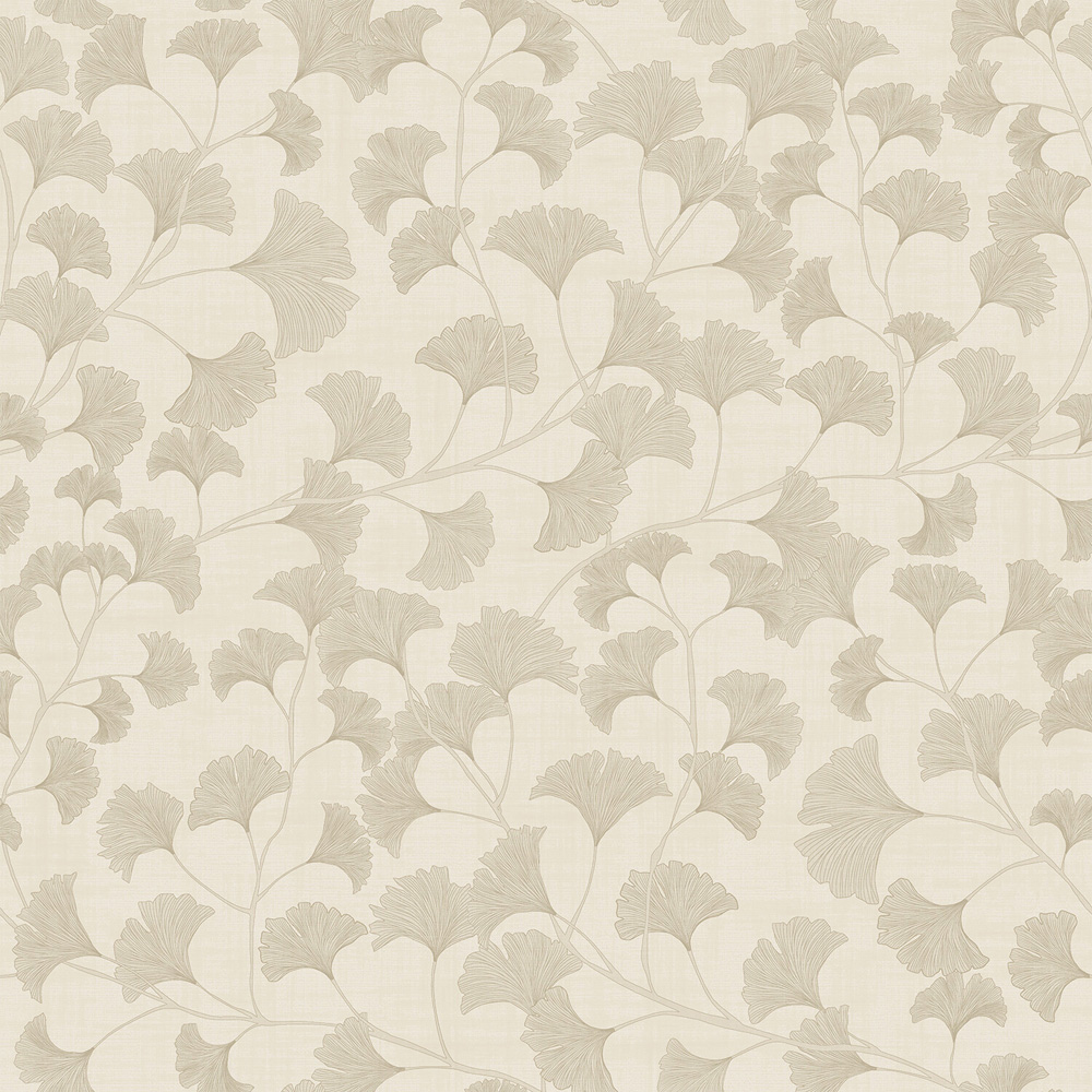 Ginko Leaf Wallpaper Beige Image 1