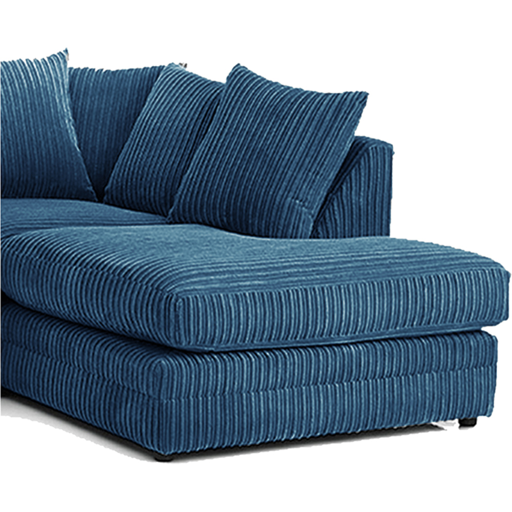 Luxor 3 Seater Marine Blue Jumbo Cord Right Hand Facing Corner Sofa Image 3
